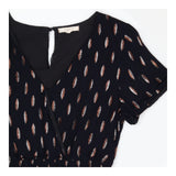 Dress Black V neck Cap Sleeve - Silver and Gold le
