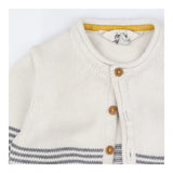Cardigan cream grey stripes