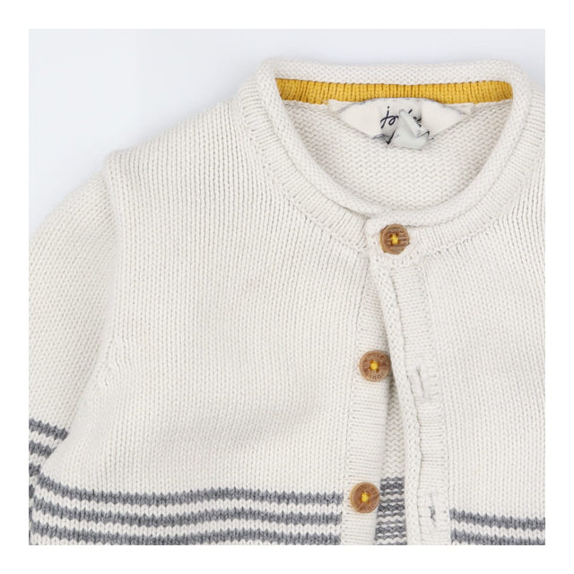 Cardigan cream grey stripes