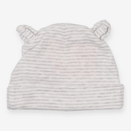 Baby hat grey stripe ears