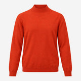 Jumper Rust Orange Wool Cashmere Blend Funnel Neck