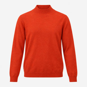 Jumper Rust Orange Wool Cashmere Blend Funnel Neck