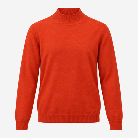 Jumper Rust Orange Wool Cashmere Blend Funnel Neck