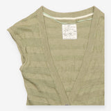 Sleeveless Open Knit Wool Blend Cardigan Shadow Gr