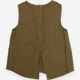 Nobody's Child Khaki Linen Blend Sleeveless Boxy T