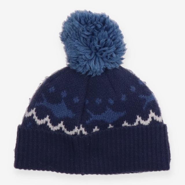 Bobble Hat Navy Sharks
