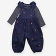 Outfit blue dungarees strawberries  