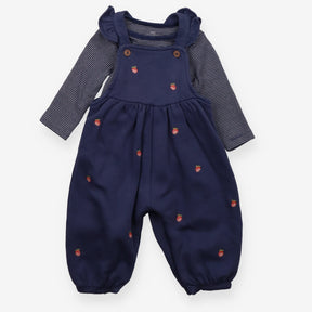 Outfit blue dungarees strawberries  