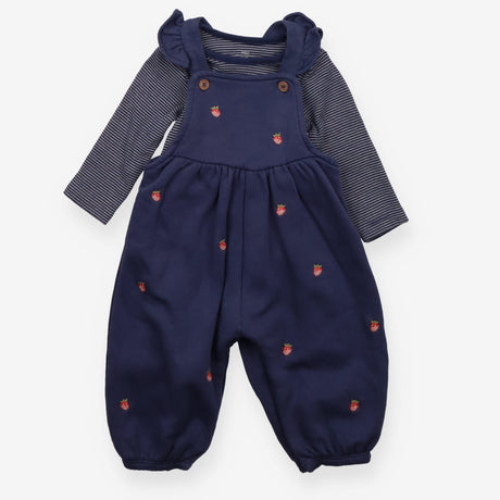 Outfit blue dungarees strawberries  