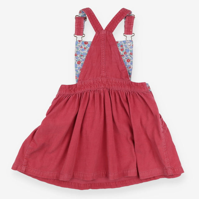 Berry pink cord pinafore floral lining