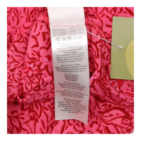 Pink Patterned V-Neck Blouse ECOVERO Viscose
