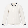 Cream Cable Textured Zip Up Bomber Sweatshirt with