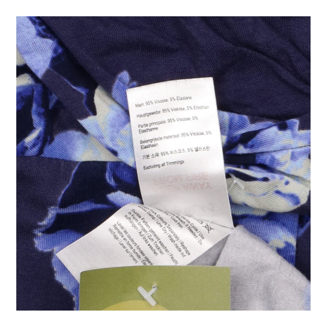 Midi Dress Navy Blue Floral Wrap Front