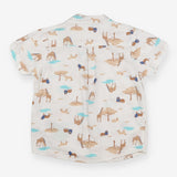 Shirt white animals print
