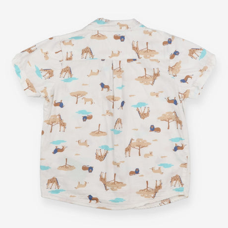 Shirt white animals print