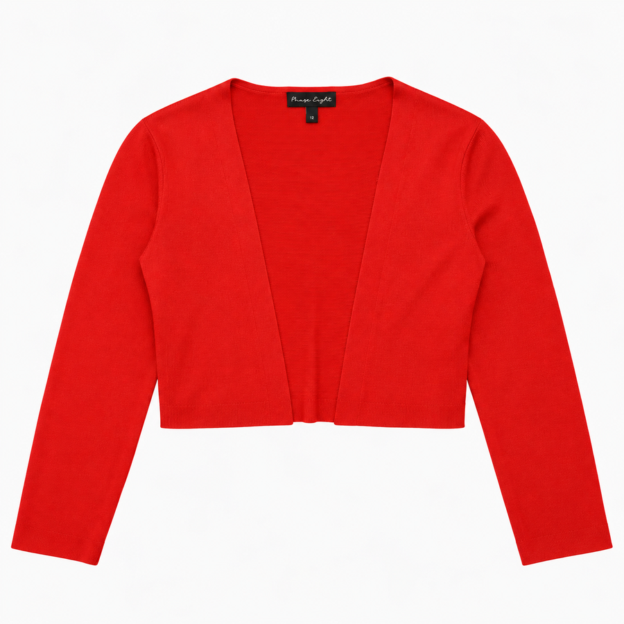 Cropped Bolero Red Open Front