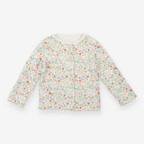 Jacket reversible white with blue dots floral rabb