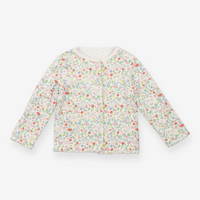 Jacket reversible white with blue dots floral rabb