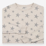 Sweatshirt Jumper Oatmeal Grey Star Print Cotton B