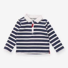 Navy Striped Collared Sweater