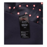 Navy Blue Polka Dot Lined Velvet Trim Stretch Sing