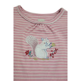 Nightdress pink striped squirrel 