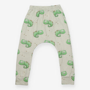 Harem Legging Light Green with Green Chameleons 