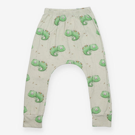 Harem Legging Light Green with Green Chameleons 