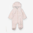 Pramsuit Fleece Pink Stripe Lined