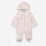 Pramsuit Fleece Pink Stripe Lined