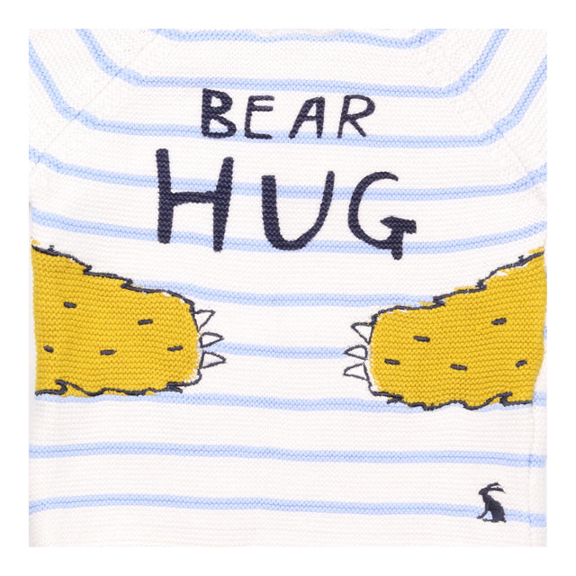 Blue and White Bear Hug Sweater