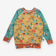 T-shirt long sleeve yellow and green memphis patte