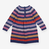 Dress Long Sleeved Knit Blue and Fairisle Stripe