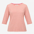 Top Pink Stripe Organic Cotton Long Sleeve Boat Ne