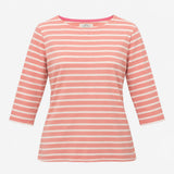 Top Pink Stripe Organic Cotton Long Sleeve Boat Ne