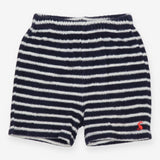 Shorts blue white stripe towelling