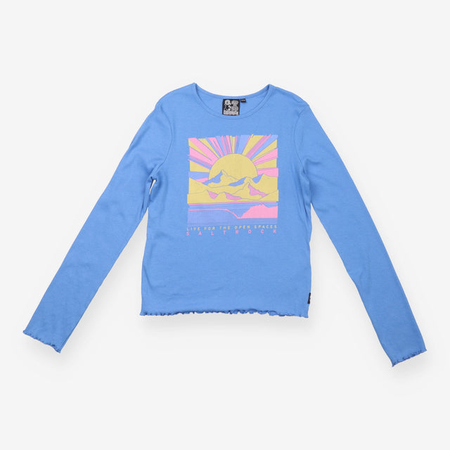 Blue Ribbed Sunset Long Sleeve