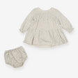 Quincy Mae Dress with Bloomers White Grey Floral 