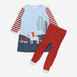 Sweater dress long sleeve blue with auburn horse