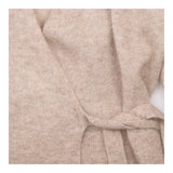 Cardigan Beige Taupe Wrap Front Tie Waist Long Sle