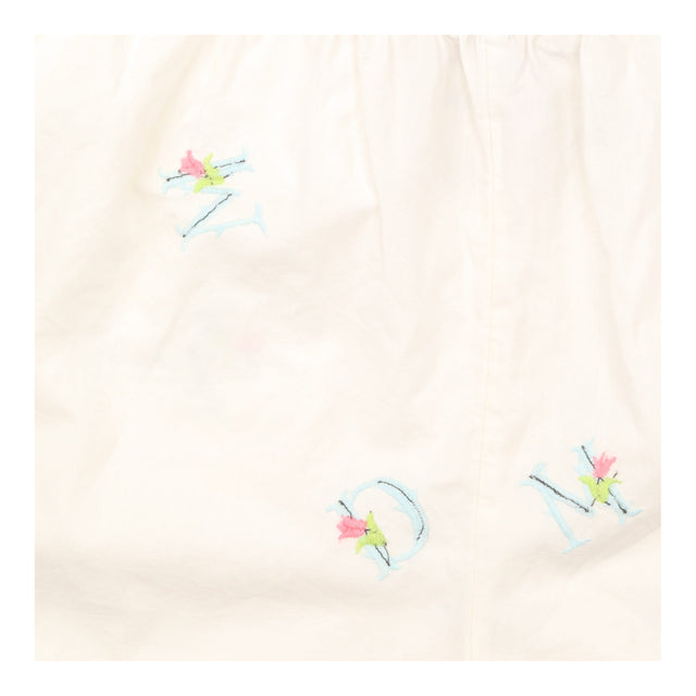 Boxer Shorts White Embroidered Alphabet Floral Org