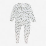 White sleepsuit grey tractors