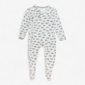 White sleepsuit grey tractors