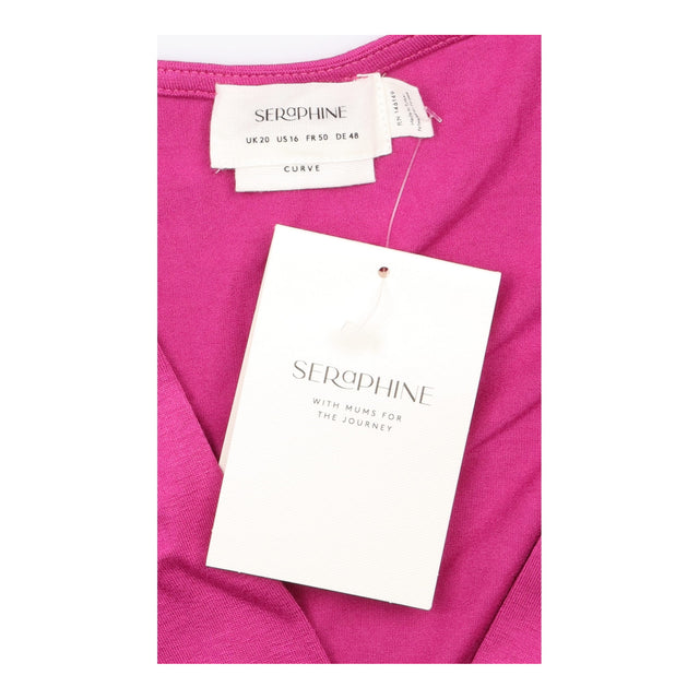 Midi Dress Fuchsia Pink Knot Front Maternity