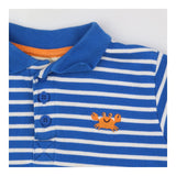 Tee SS blue stripe collar crab