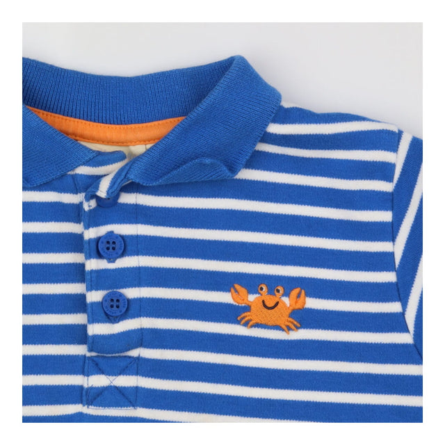 Tee SS blue stripe collar crab