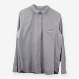 Blue Pinstripe Long Sleeve Cotton Shirt Women's