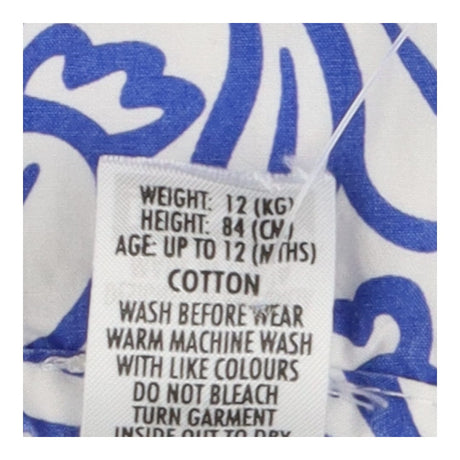 Dress Sleeveless White Blue Floral