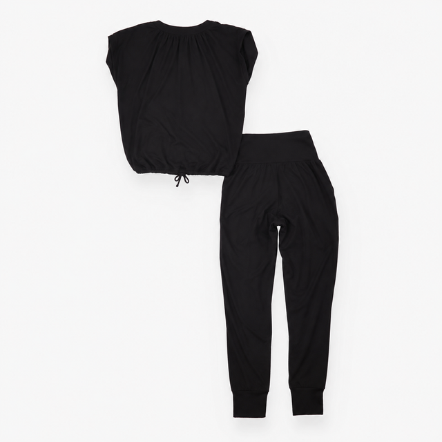 Black 2-Piece Over Bump Maternity Lounge Set