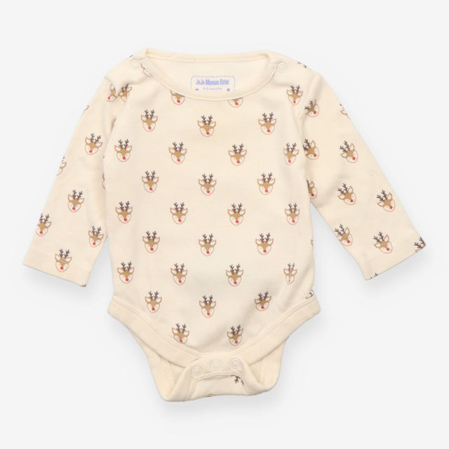 Bodysuit cream reindeers LS
